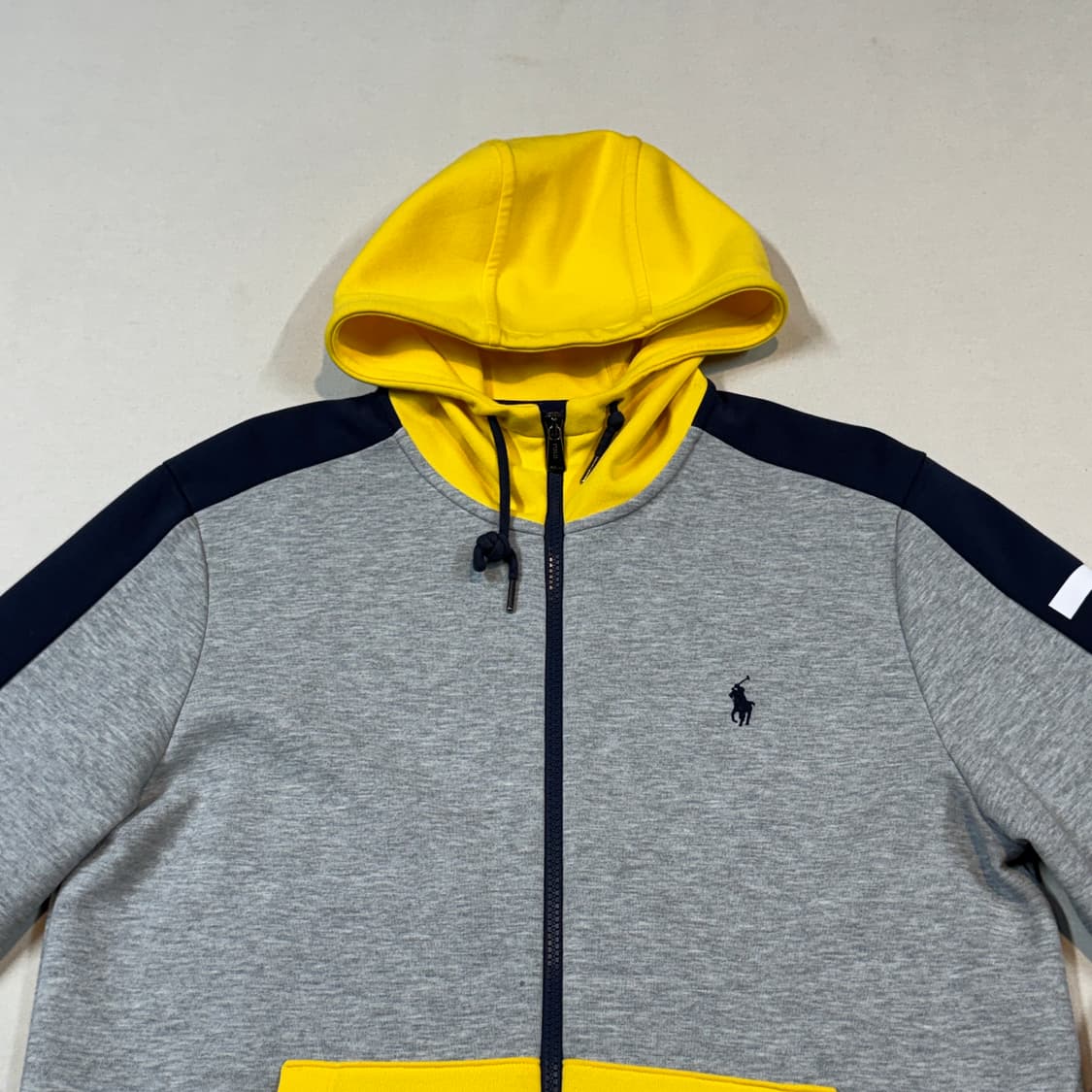 M) 폴로 랄프로렌 스펠로고 후드집업 그레이/옐로우 상품이미지2