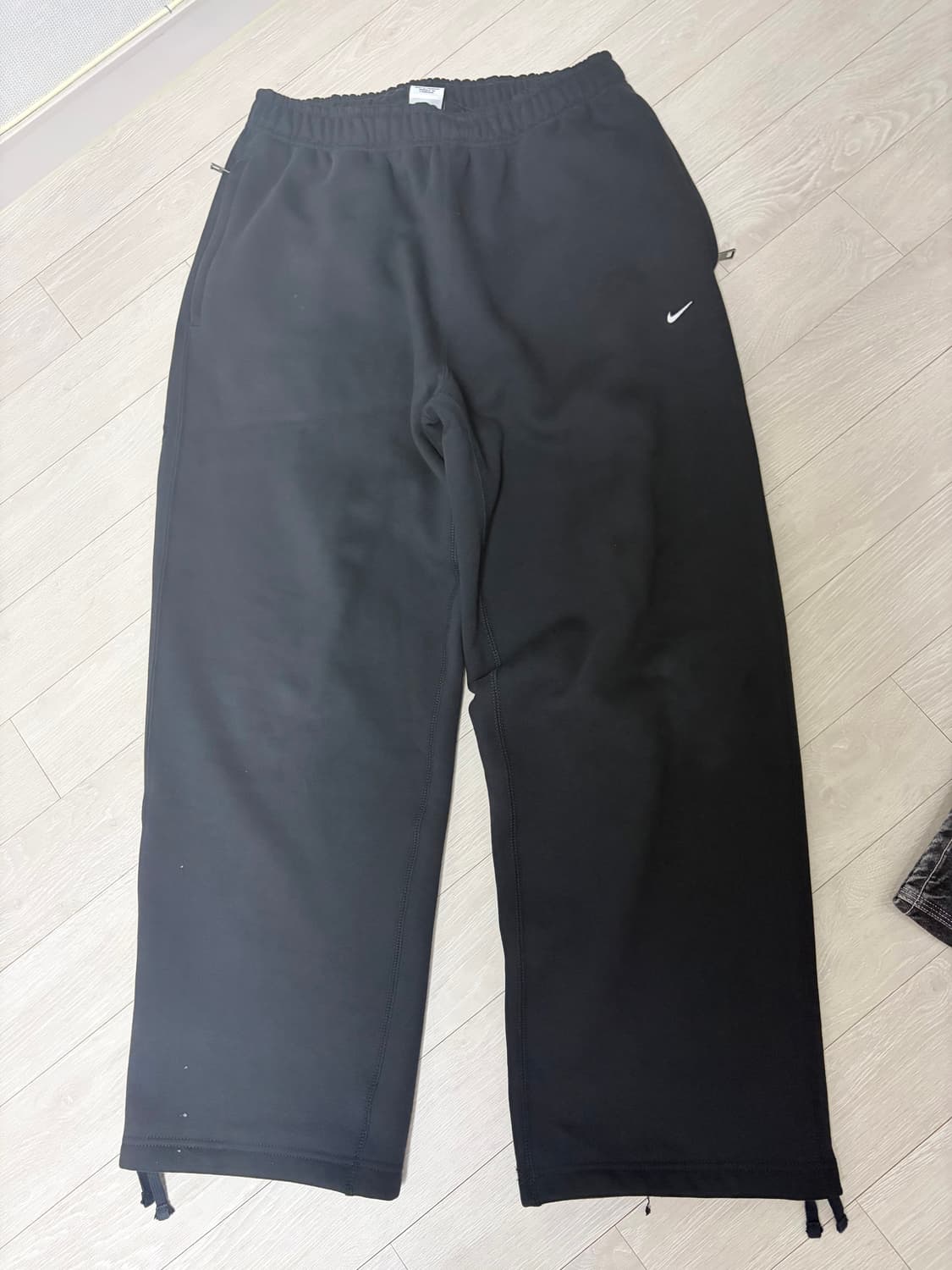 나이키 NSW 스우시 오픈 헴 플리스 팬츠 블랙 L 상품이미지2