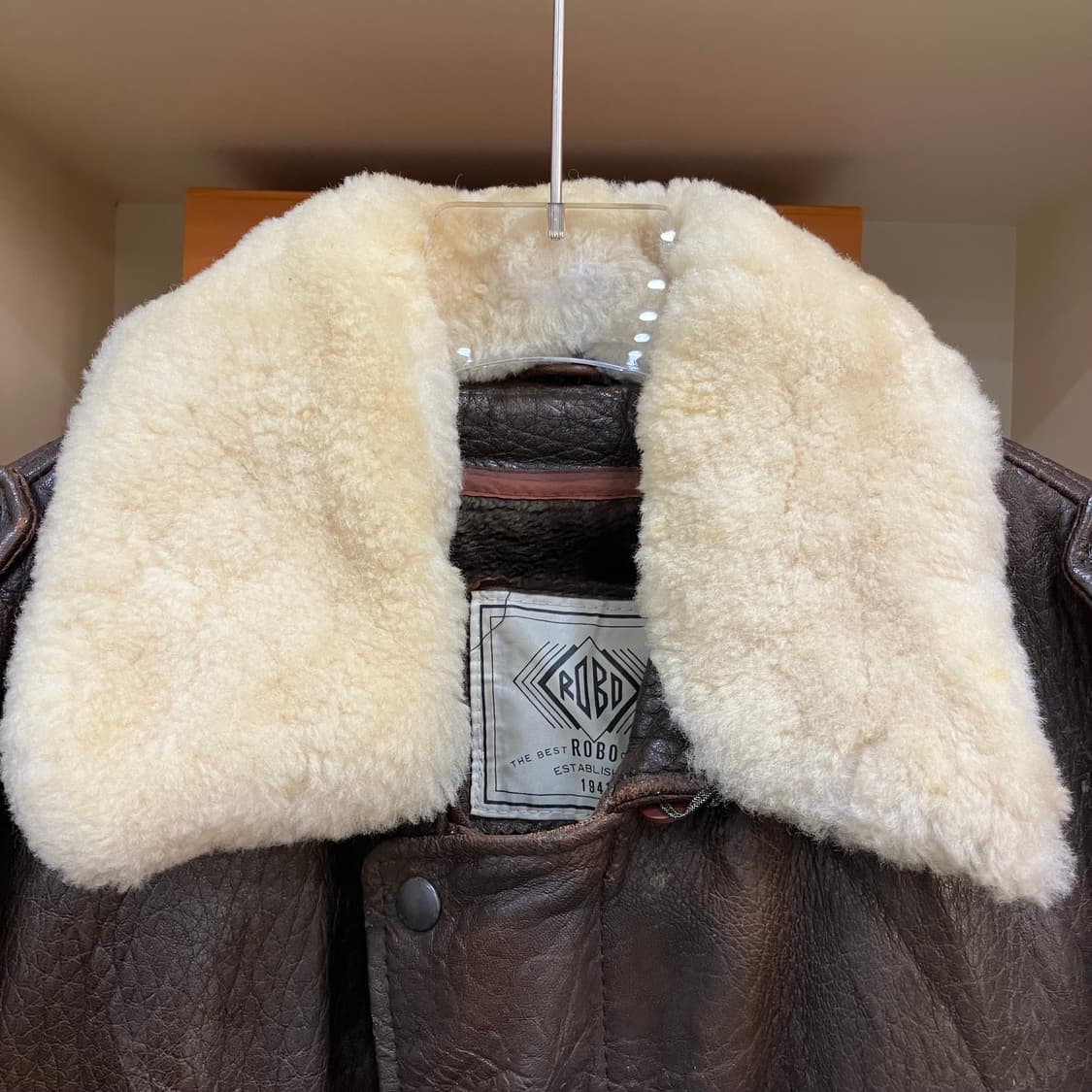 VTG 빈티지 브라운 무스탕 레더 자켓 L 상품이미지4