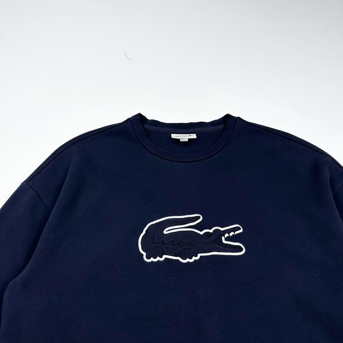 라코스테 크록 네이비 크루넥 맨투맨 (M) 상품이미지1