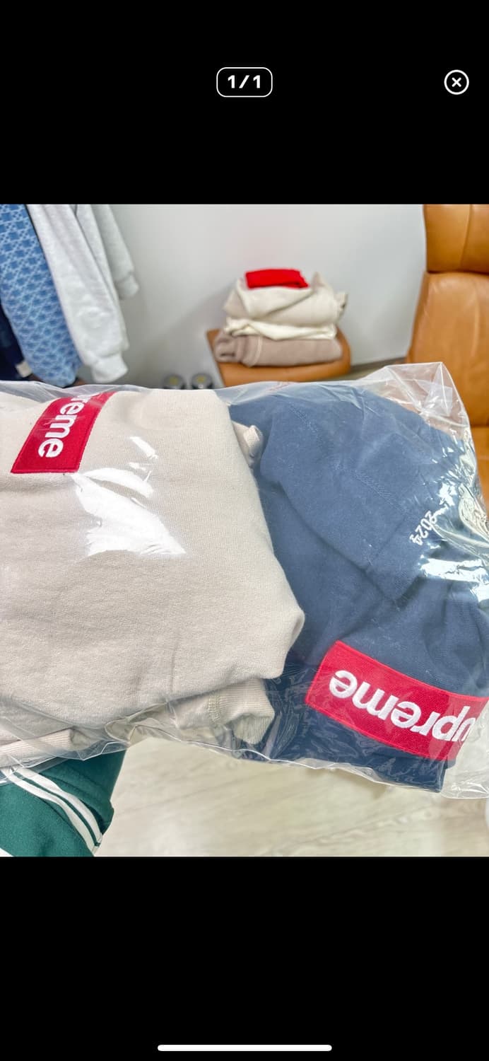 슈프림 박스로고 후드티 XL(스톤) 상품이미지5