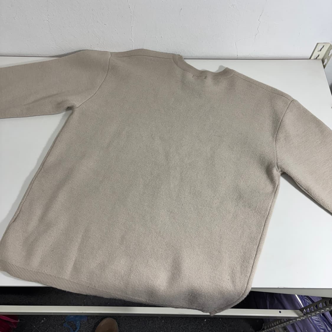 95-100 COOR 쿠어 오트밀 울 라운드 니트 상품이미지2