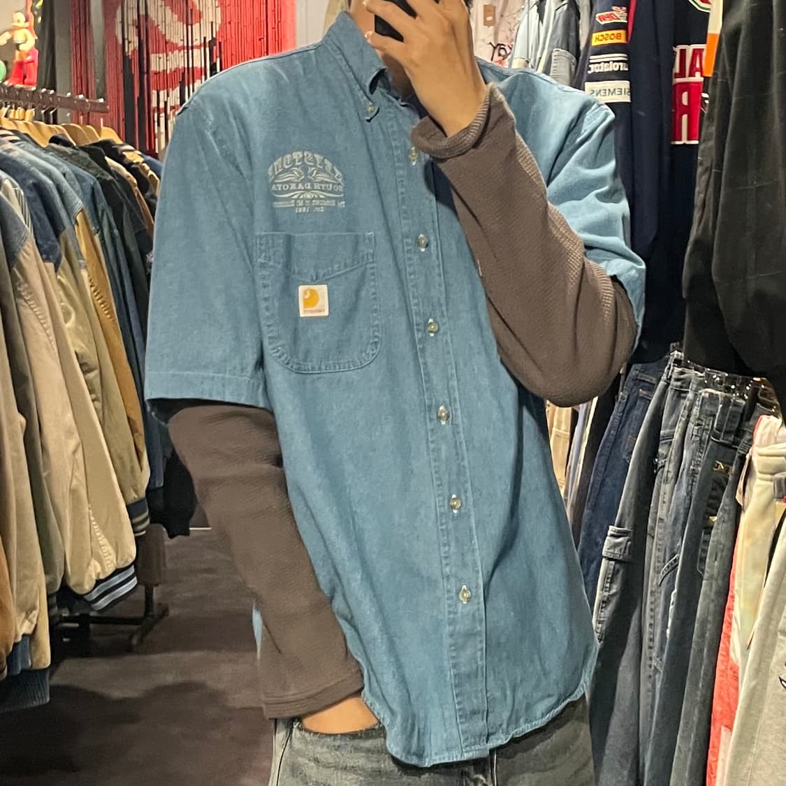[IM] carhartt 칼하트 데님 반팔셔츠 상품이미지4