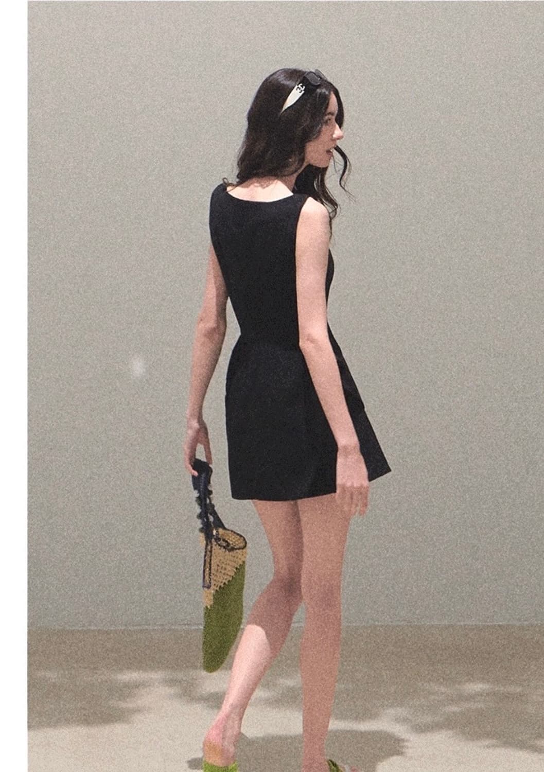 Oakmoo 셔츠카라 민소매 미니원피스 S 상품이미지4