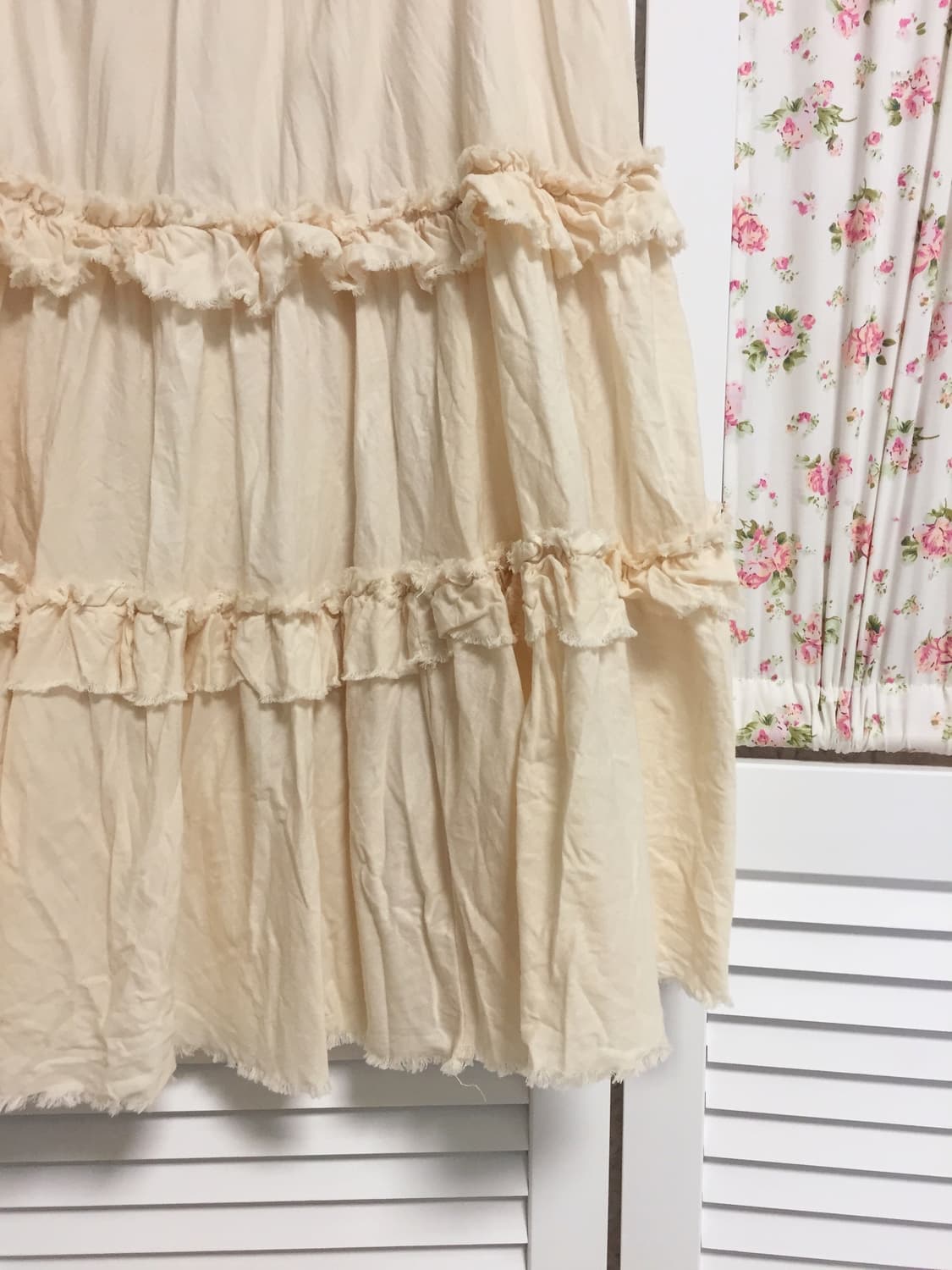 빈티지 아이보리 미디 스커트 상품이미지2