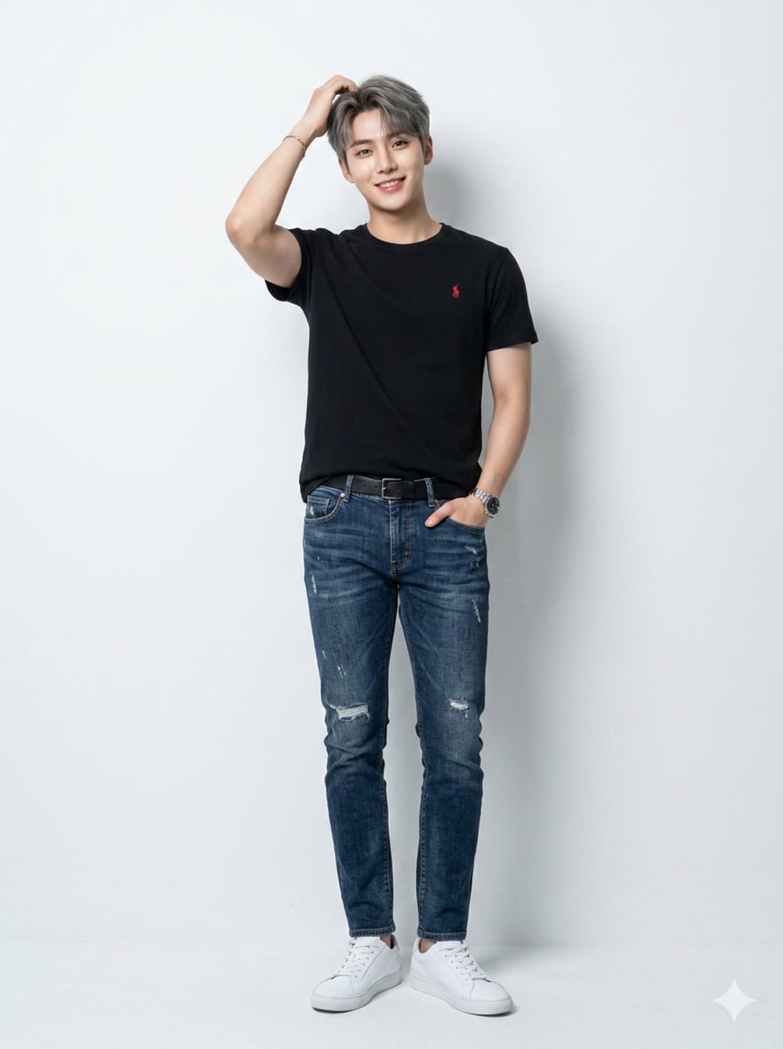 폴로 랄프로렌 커스텀 슬림핏 반팔 티셔츠 블랙 상품이미지1