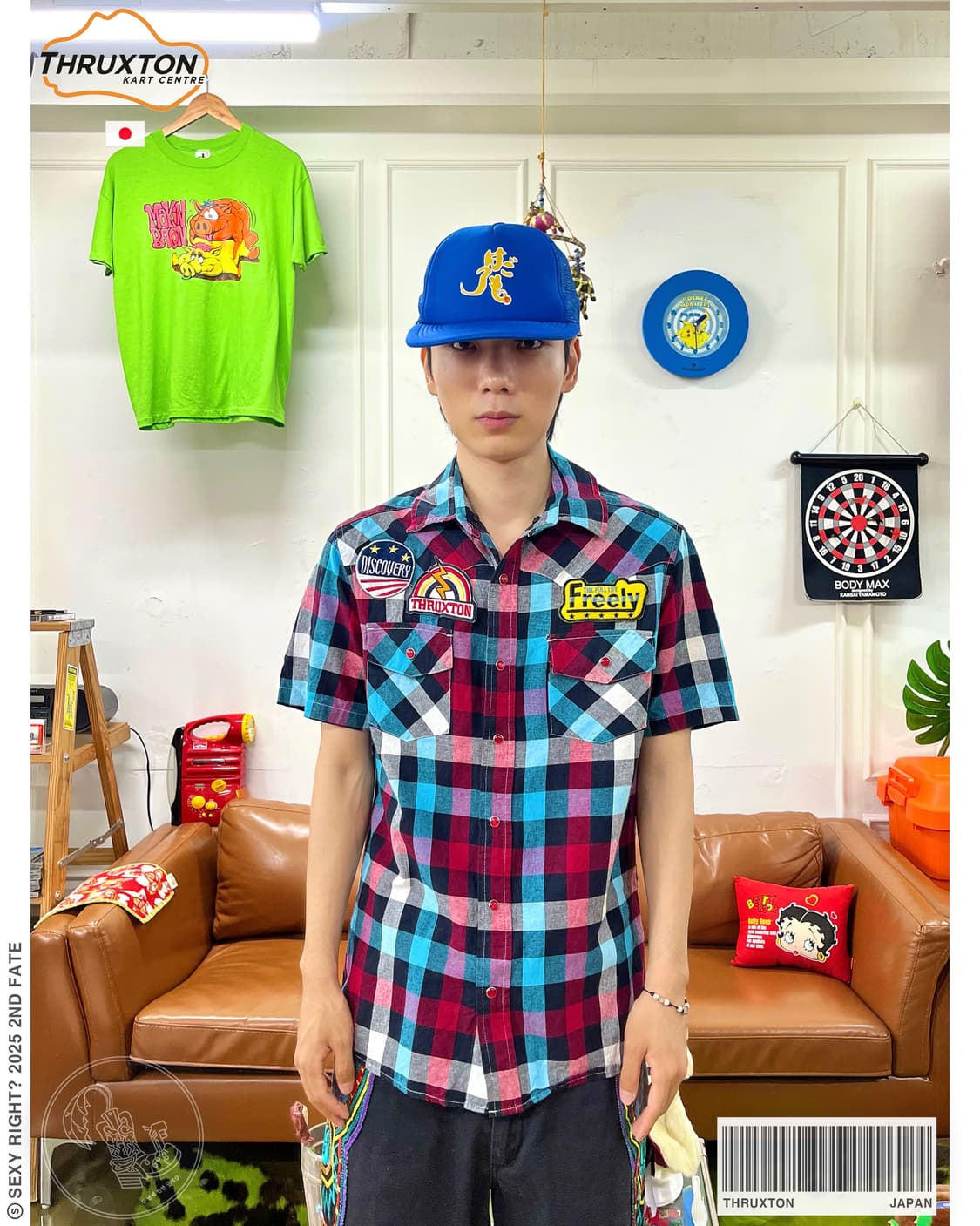 Thruxton Vintage Half Sleeve Check Ahirt 상품이미지1