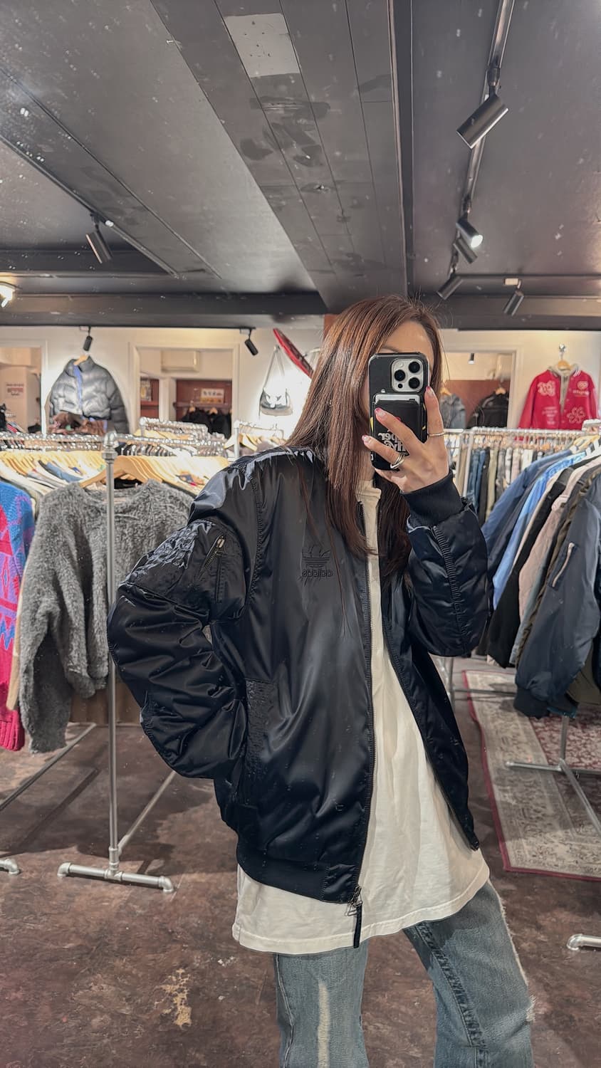 아디다스 누빔 네이비 MA1 블루종 자켓 항공점퍼 M 상품이미지6