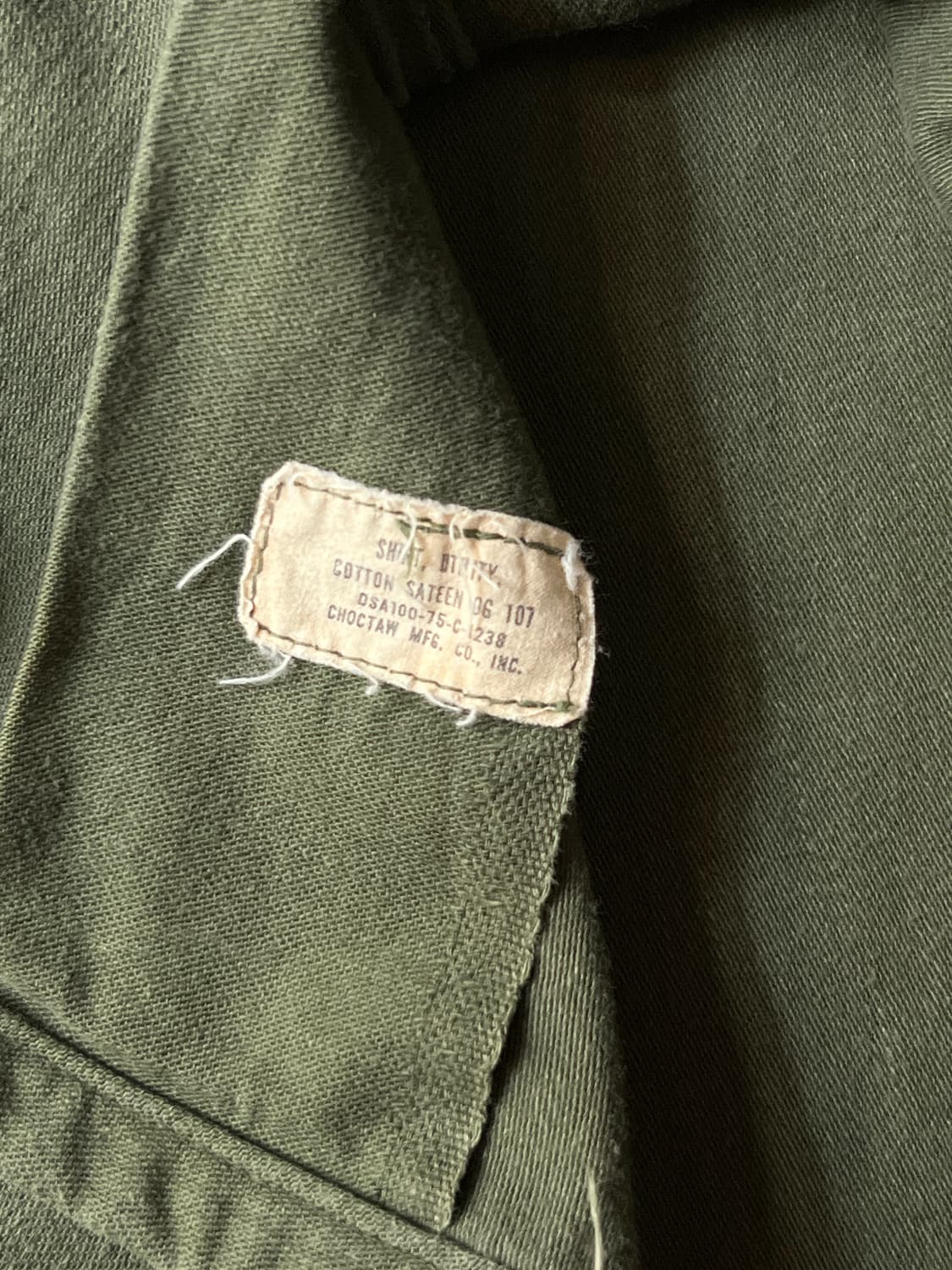 [M]70's 오리지널 U.S ARMY OG-107 밀리터리 셔츠 상품이미지5