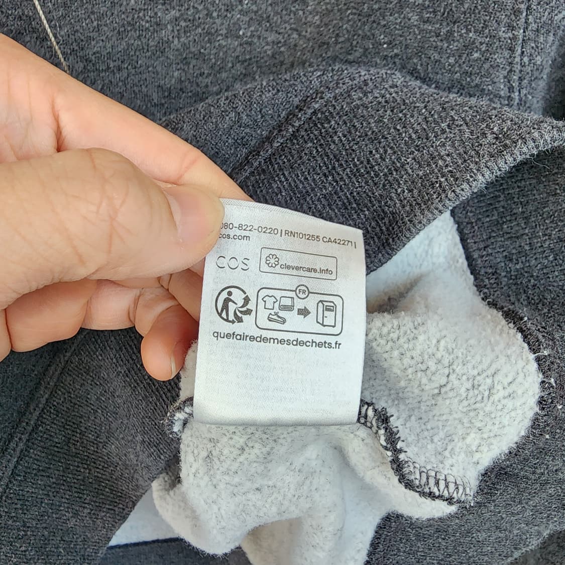 COS 코스 그레이 맨투맨 티셔츠 상품이미지7