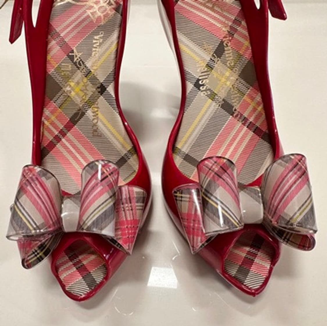미착용) 비비안웨스트우드 타탄체크 보우샌들 상품이미지2