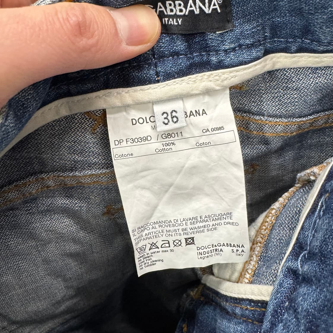 00s 돌체앤가바나 디스트레스드 데님 팬치 후면 로고 포인트 연청 상품이미지7