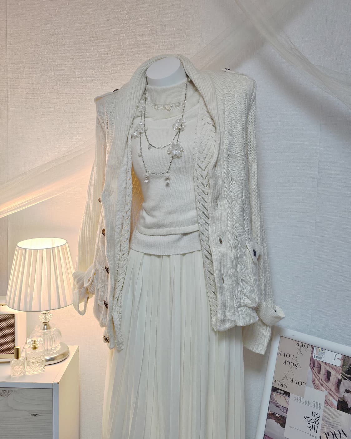 White mori fairy look style set 상품이미지2