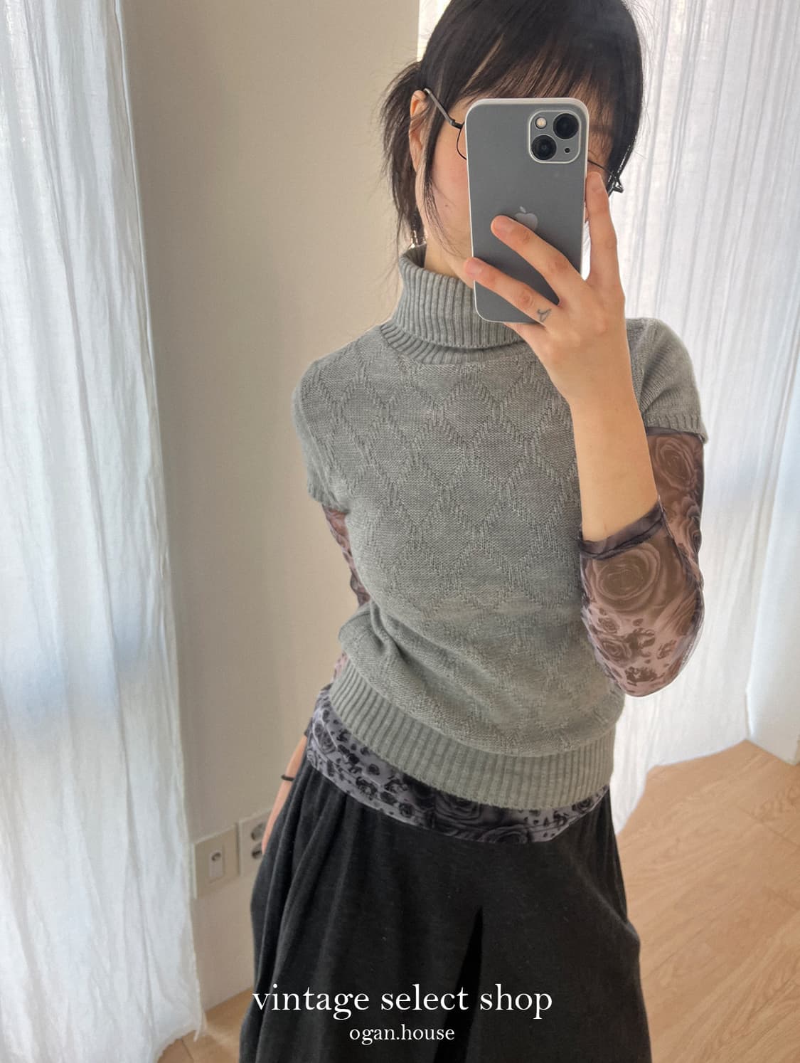 vintage knit short sleeve top 상품이미지4