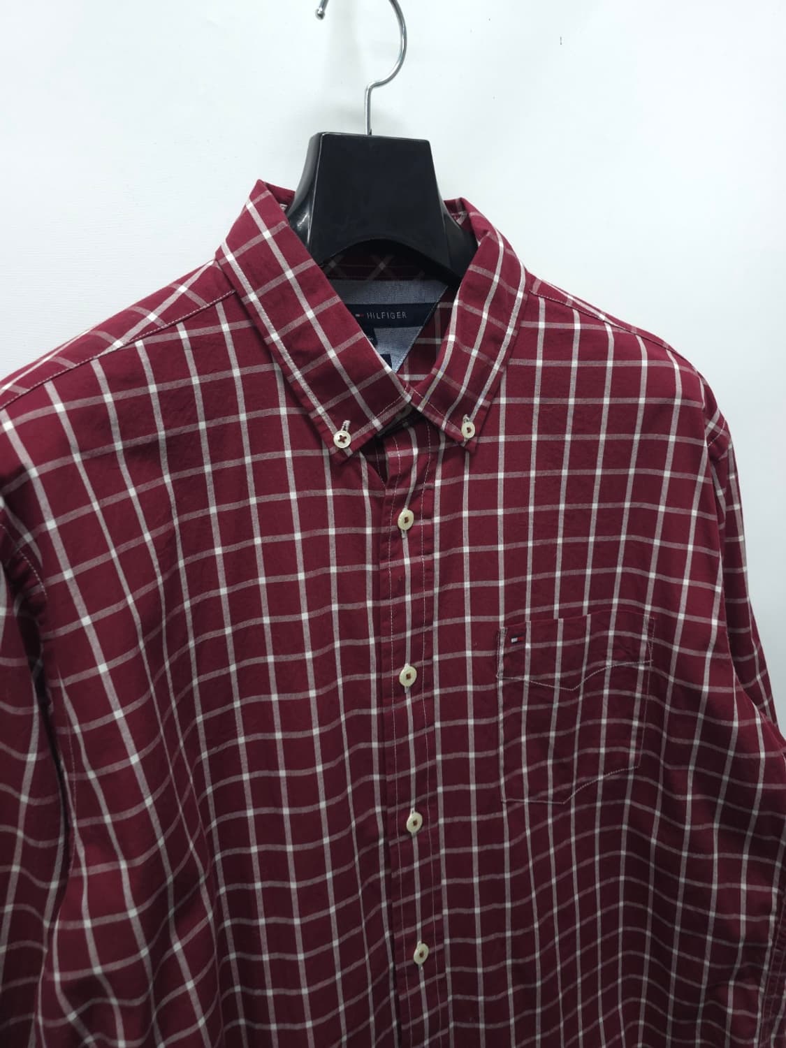 타미힐피거 클래식핏 버건디 체크셔츠 ( 95~100 ) 상품이미지4