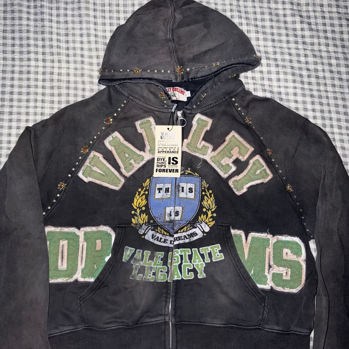 (M) Vale forever GEM ZIP UP 후드집업 블랙 상품이미지4