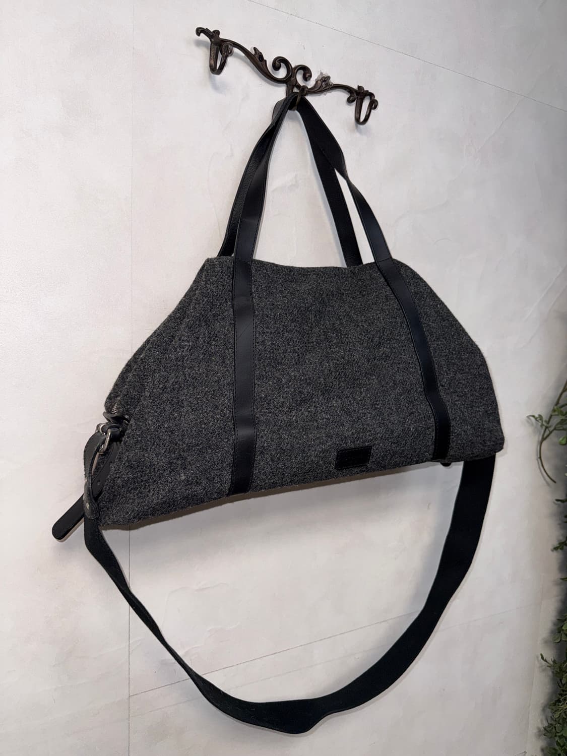 Bill Amberg charcoal wool big boston bag 상품이미지2