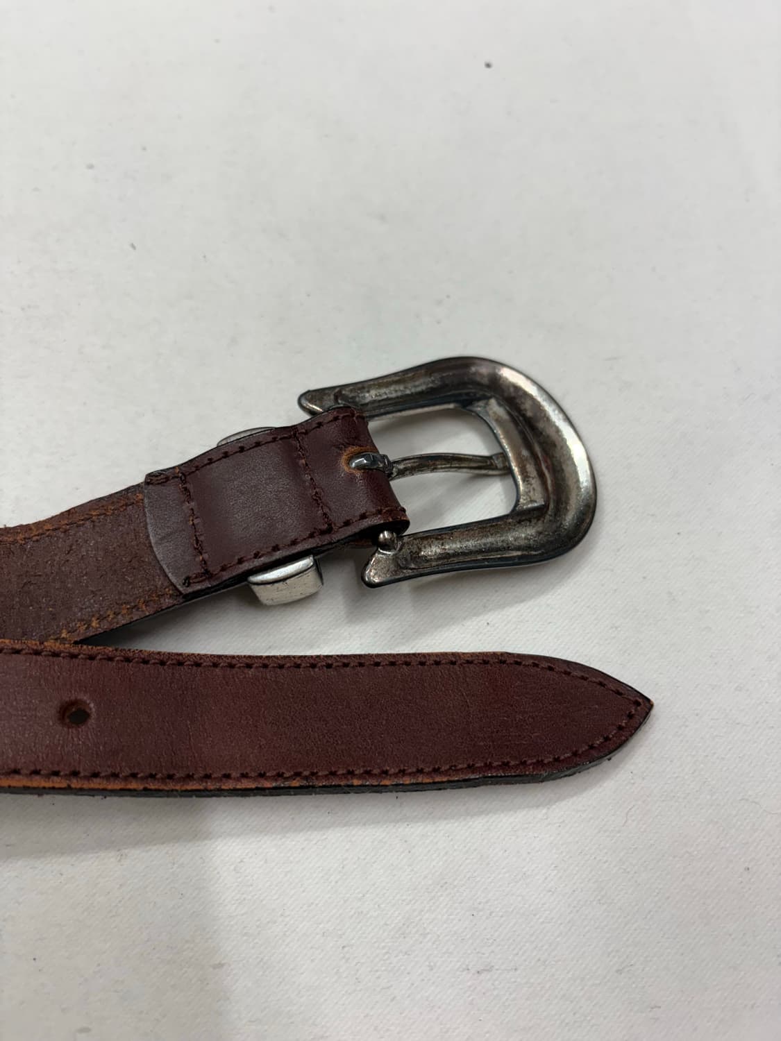 빈티지 브라운 송치 가죽 레더 벨트 상품이미지5