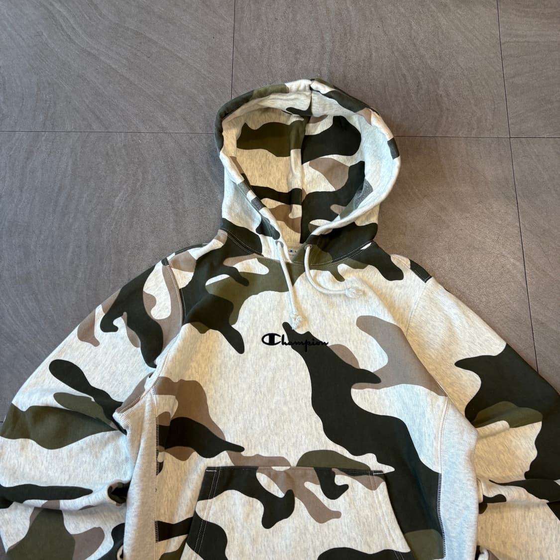 챔피온 정품 리버스위브 멜란지 카모 후드 상품이미지3