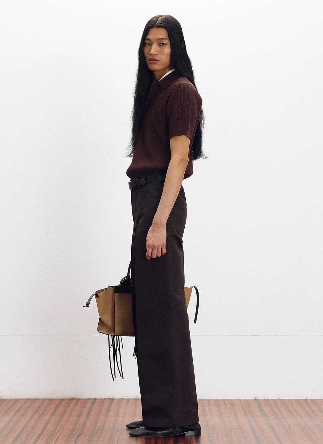 렉토 25SS 컴팩트 클래식 폴로 니트 브라운 상품이미지5