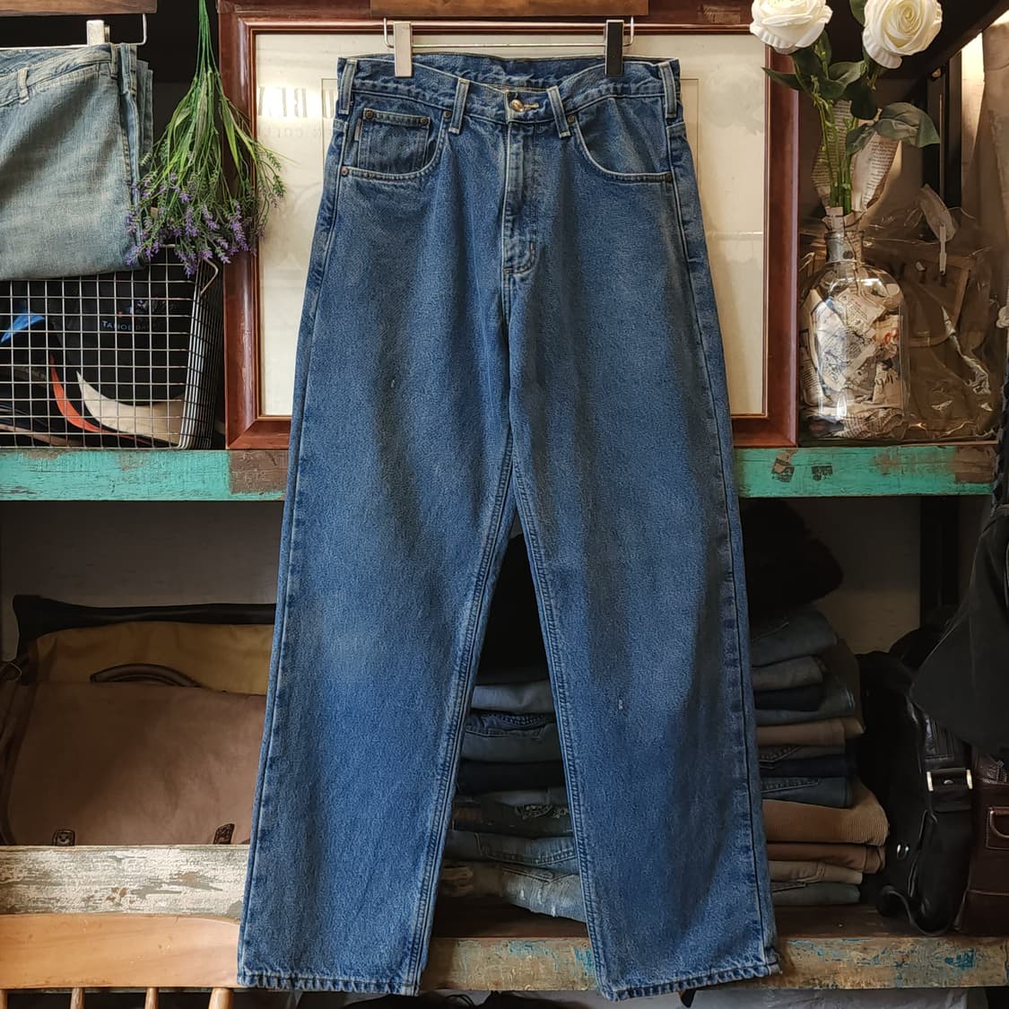 칼하트 데님팬츠 체크 라이닝 워크 데님 팬츠 32x32 상품이미지1