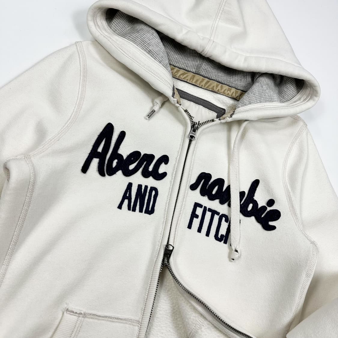 아베크롬비 og y2k 여성 후드집업 아이보리 화이트 여성L 상품이미지3