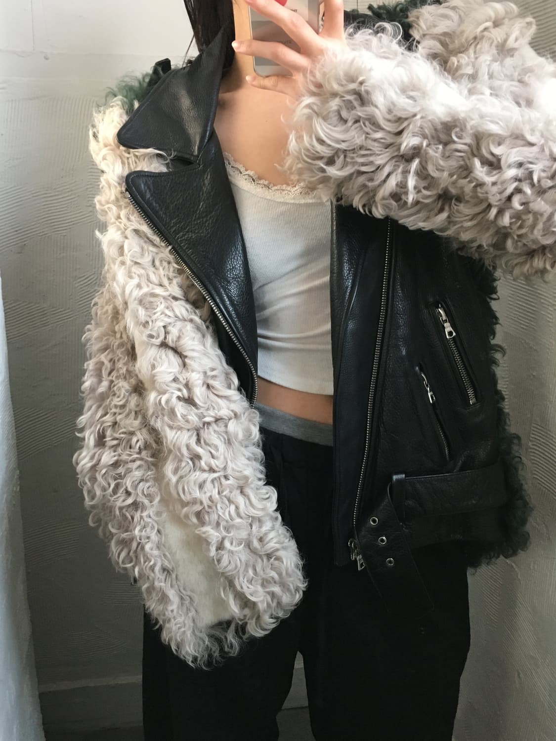 Sandy Liang 레더 퍼트리밍 자켓 상품이미지4