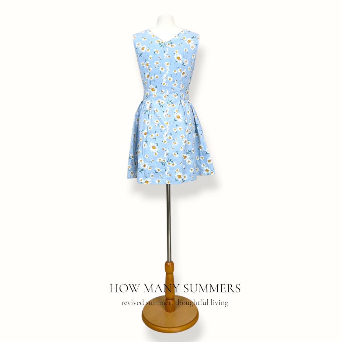 어스뮤직앤에콜로지 데이지 플라워 미니 원피스 M 스카이블루 나시 상품이미지3