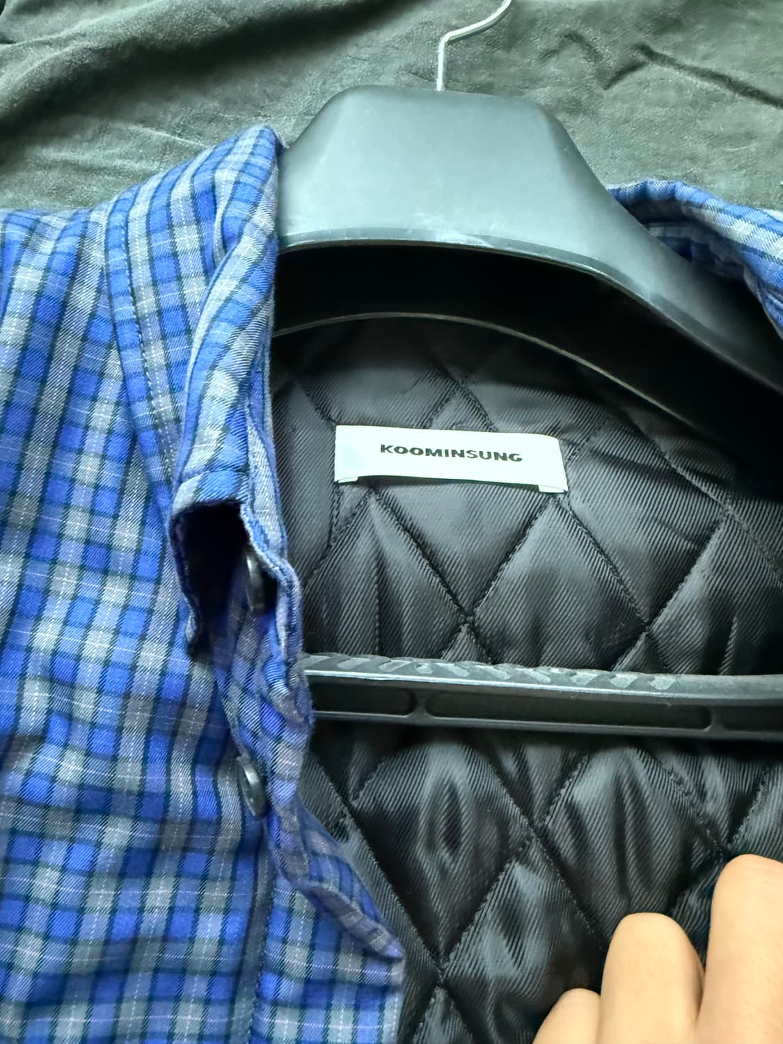 구민성 체크 패디드 셔츠 상품이미지3