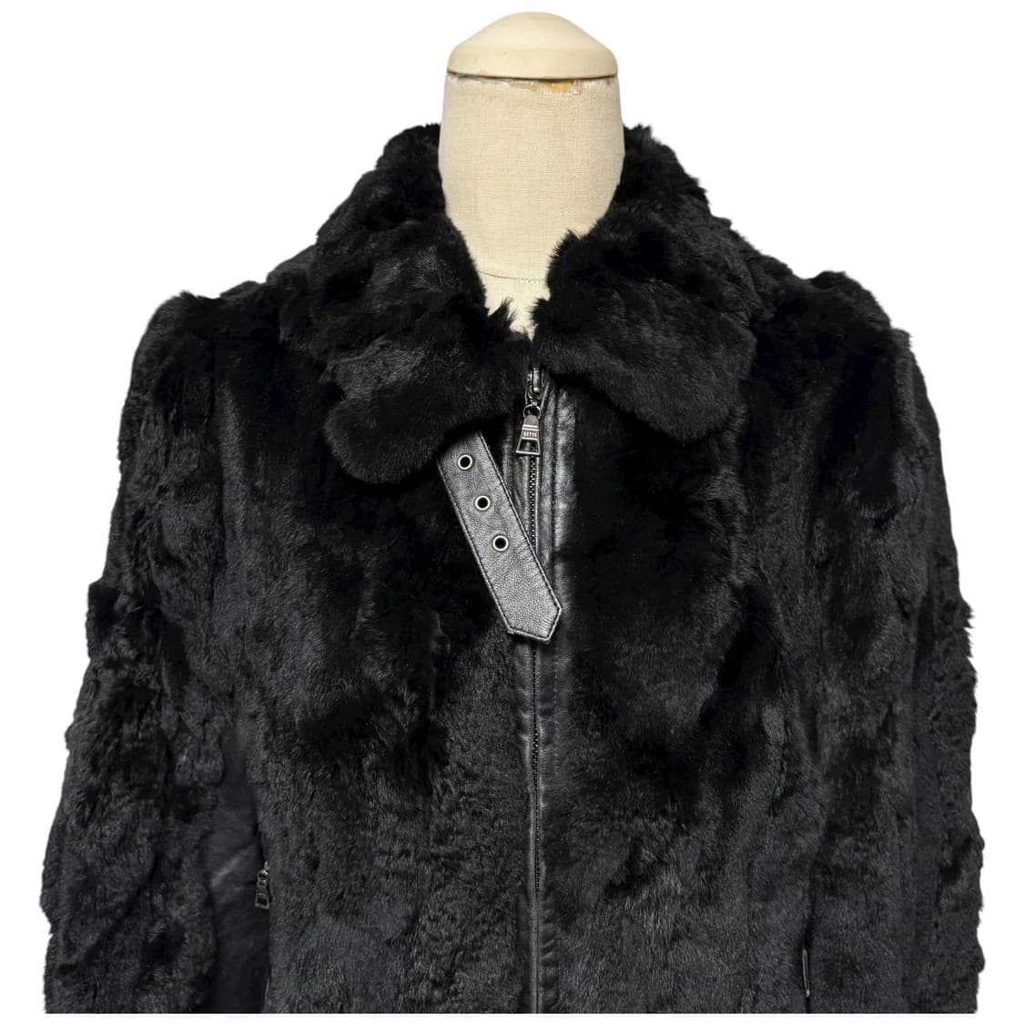 3684 양가죽 토끼털 블랙 퍼자켓 상품이미지2