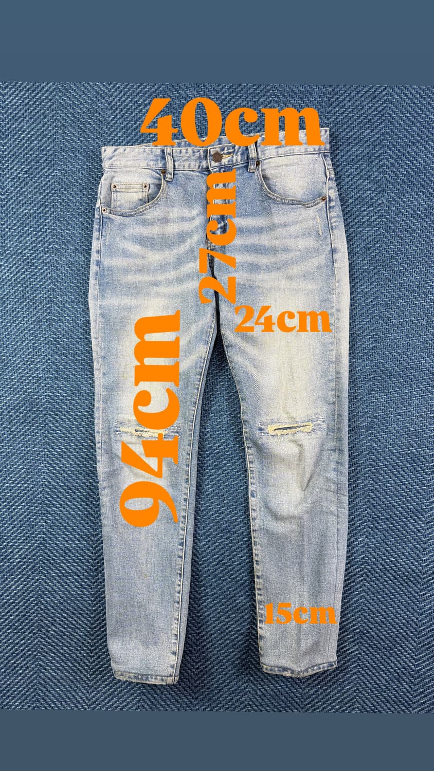 생로랑 파리 D02 M/SK-LW 무릎 디스트로이드 데님 (30사이즈) 상품이미지4