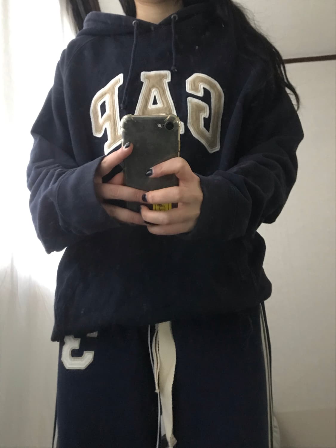 갭 네이비 오버핏 후드티 상품이미지2