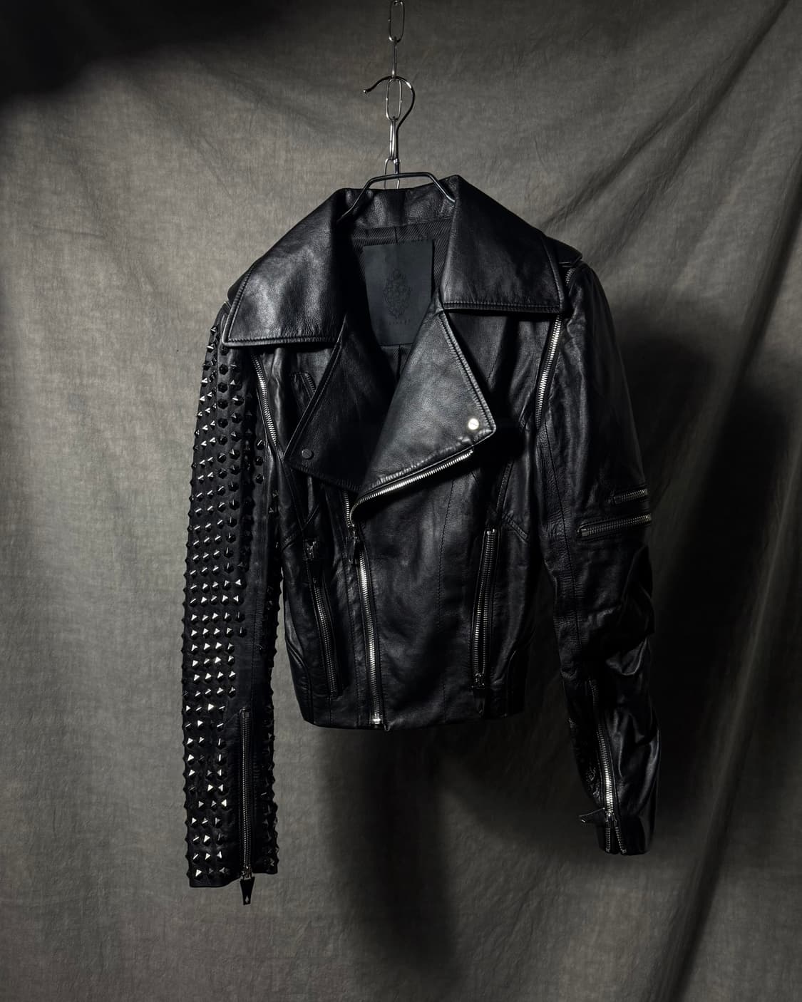 Spilaph Studded Asymmetic Leather Jacket 상품이미지2