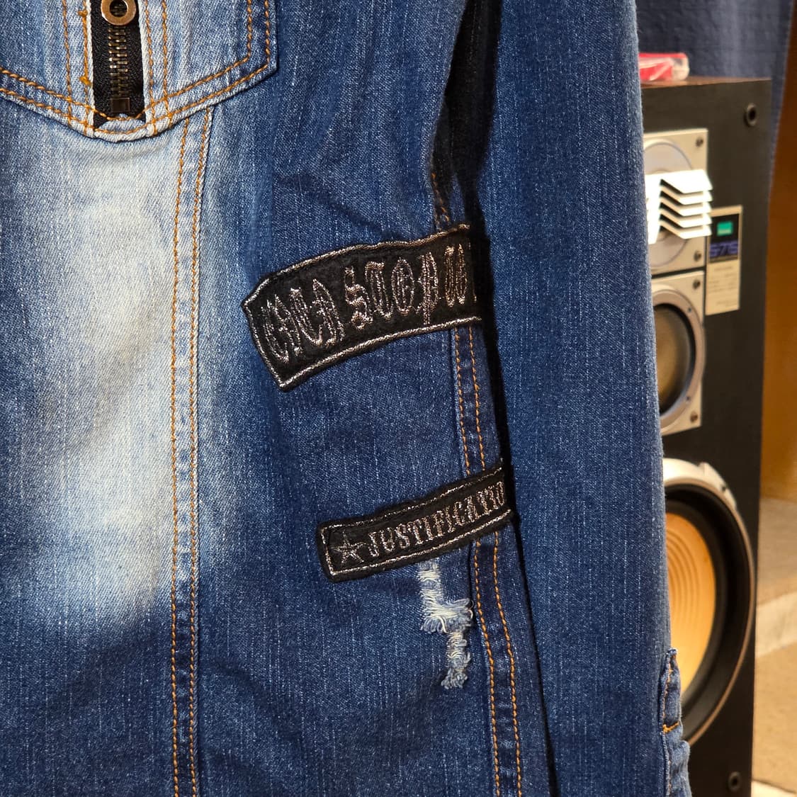 JPN 인디에틱 펑크 패치 데님 셔츠 상품이미지5