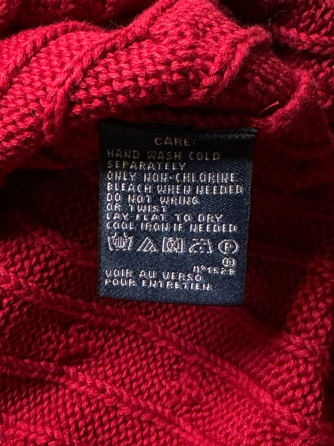 폴로 랄프로렌 여성 레드 케이블 니트 M 상품이미지4