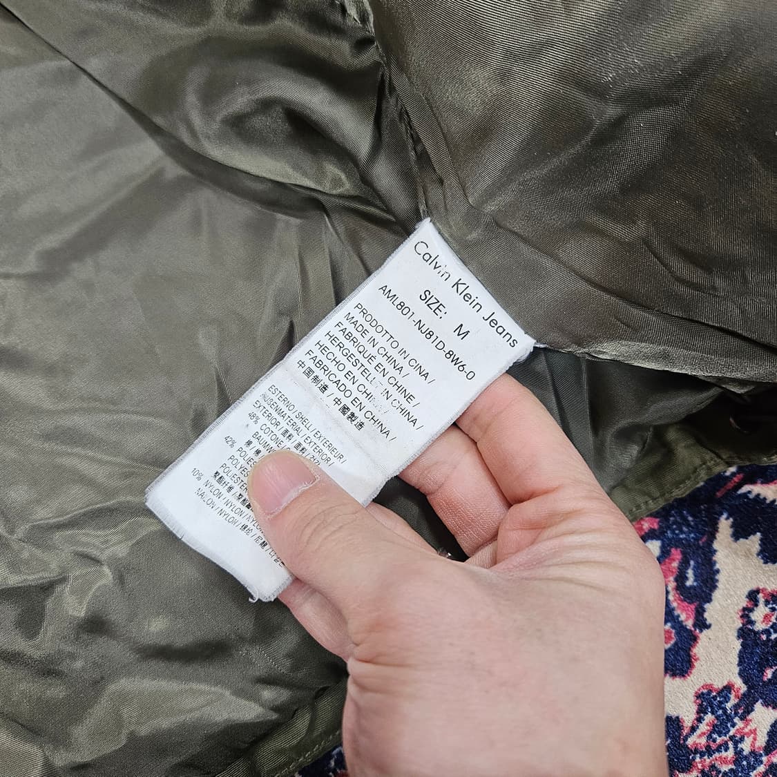 켈빈클라인 빈티지 밀리터리 덕다운 버튼 야상 점퍼 M size 상품이미지8