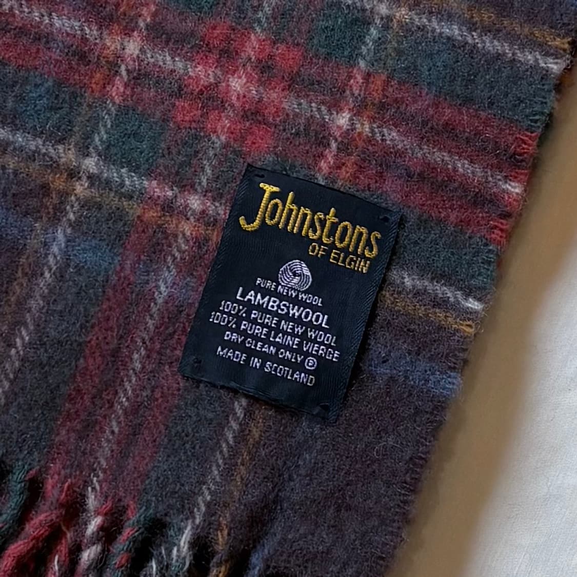 스코틀랜드 Johnstons OF ELGIN 램스울 타탄체크 머플러 상품이미지4