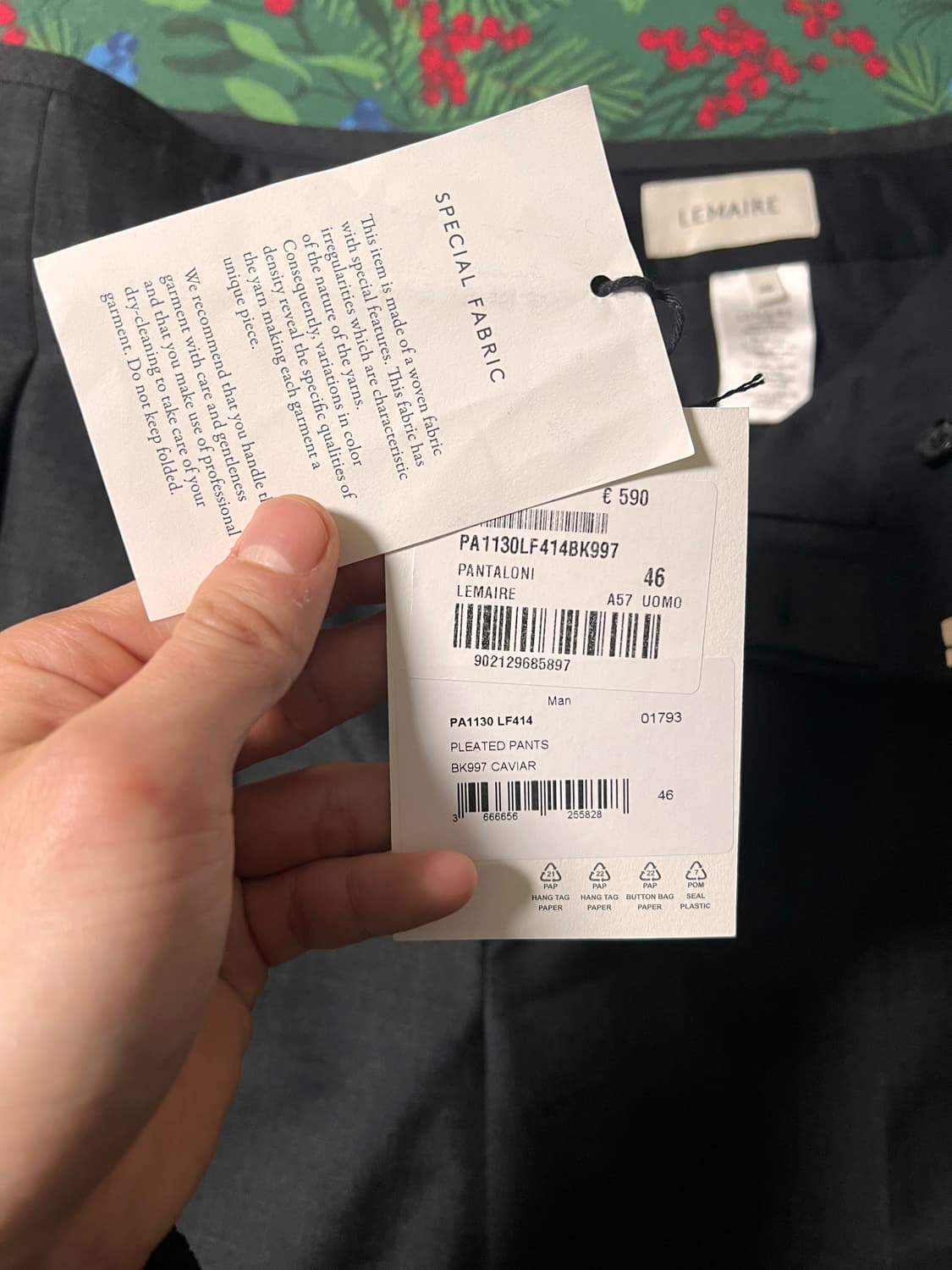 르메르 24FW 더블 플리츠 팬츠 슬랙스 다크그레이/46 상품이미지8