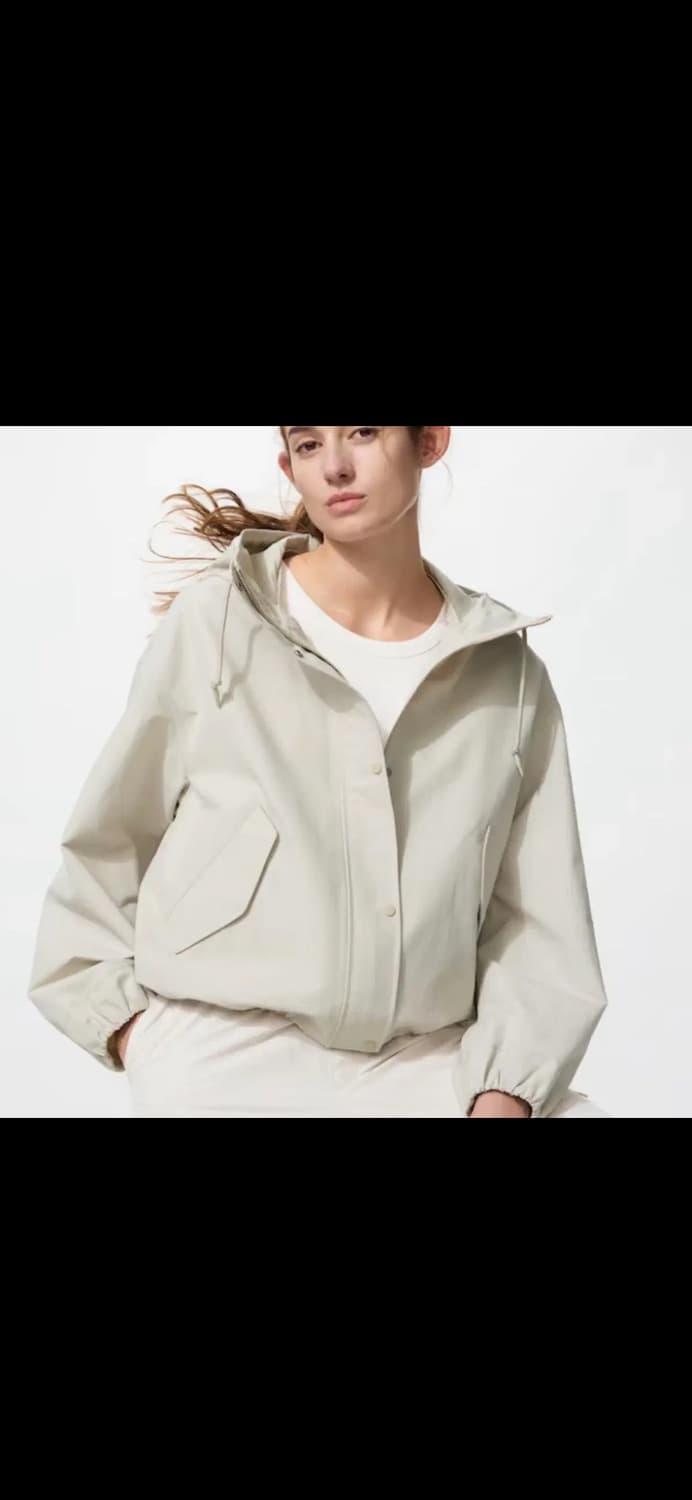 유니클로 코튼블렌드 쇼트 파카 베이지 S 상품이미지1