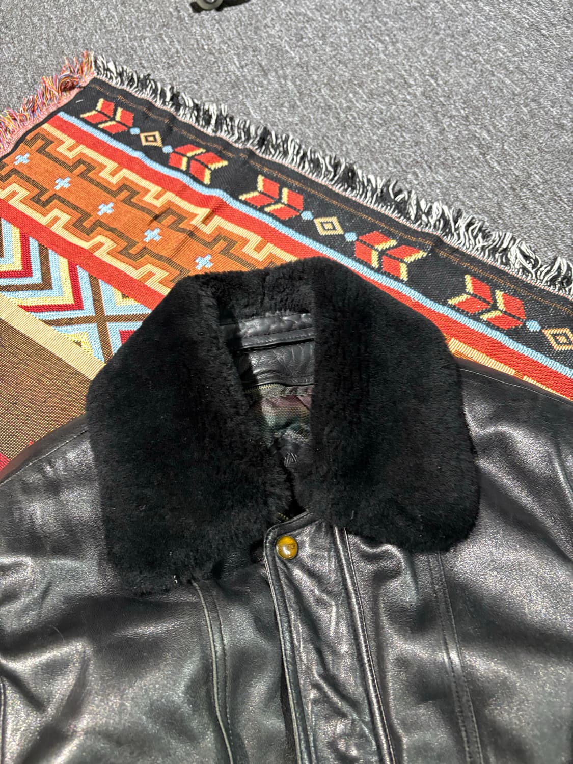 빈티지 양털,양가죽 100% 천연 무스탕자켓 상품이미지3