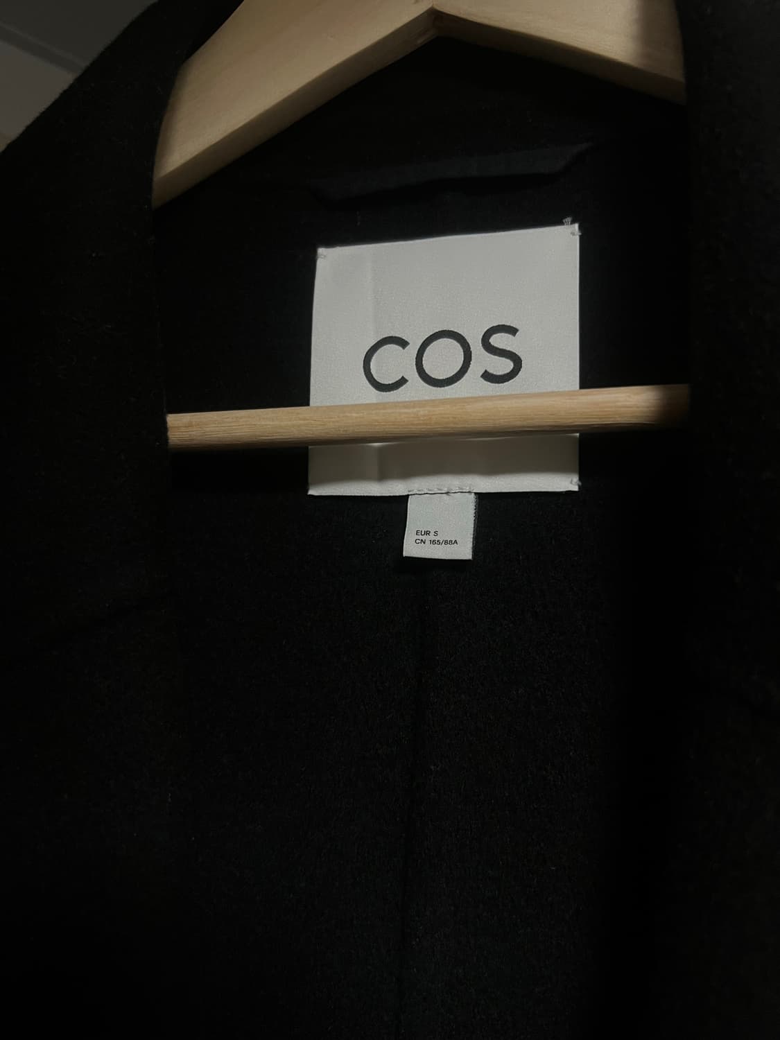 cos 벨티드 더블페이스 울 코트 블랙 상품이미지5