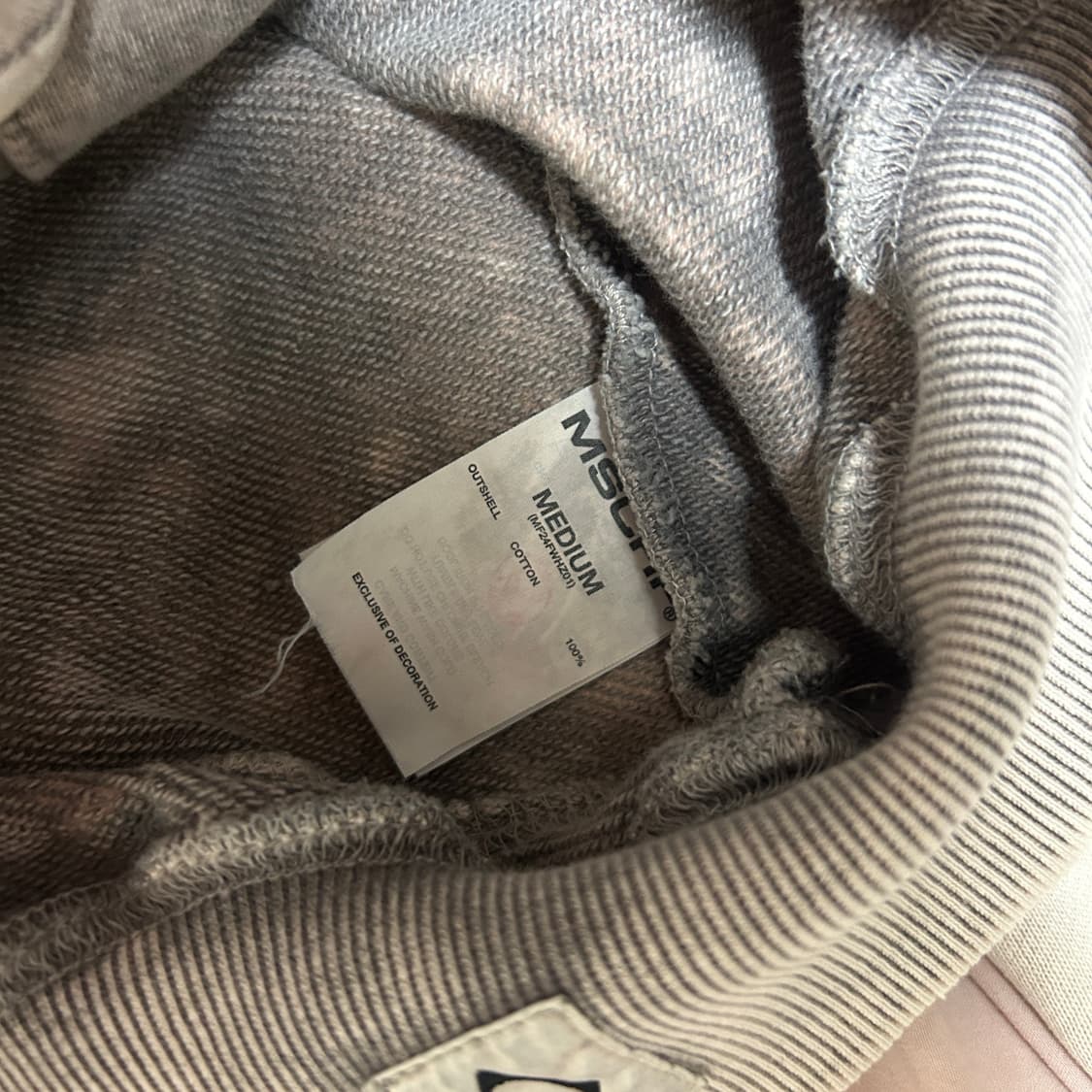 미스치프 빅포켓 후드 블리치드 핑크 그레이 M 상품이미지10