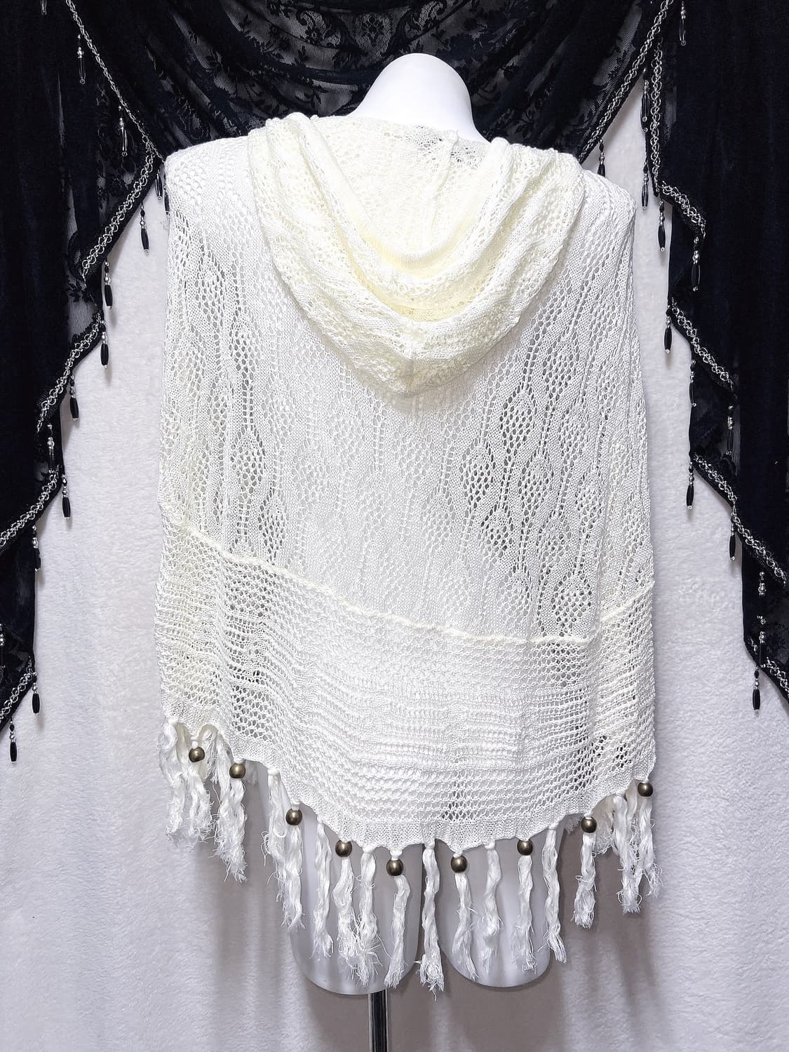 디그딥 digdeep 페어리 그런지 태슬 니트 후드 케이프 판초 모리 상품이미지6