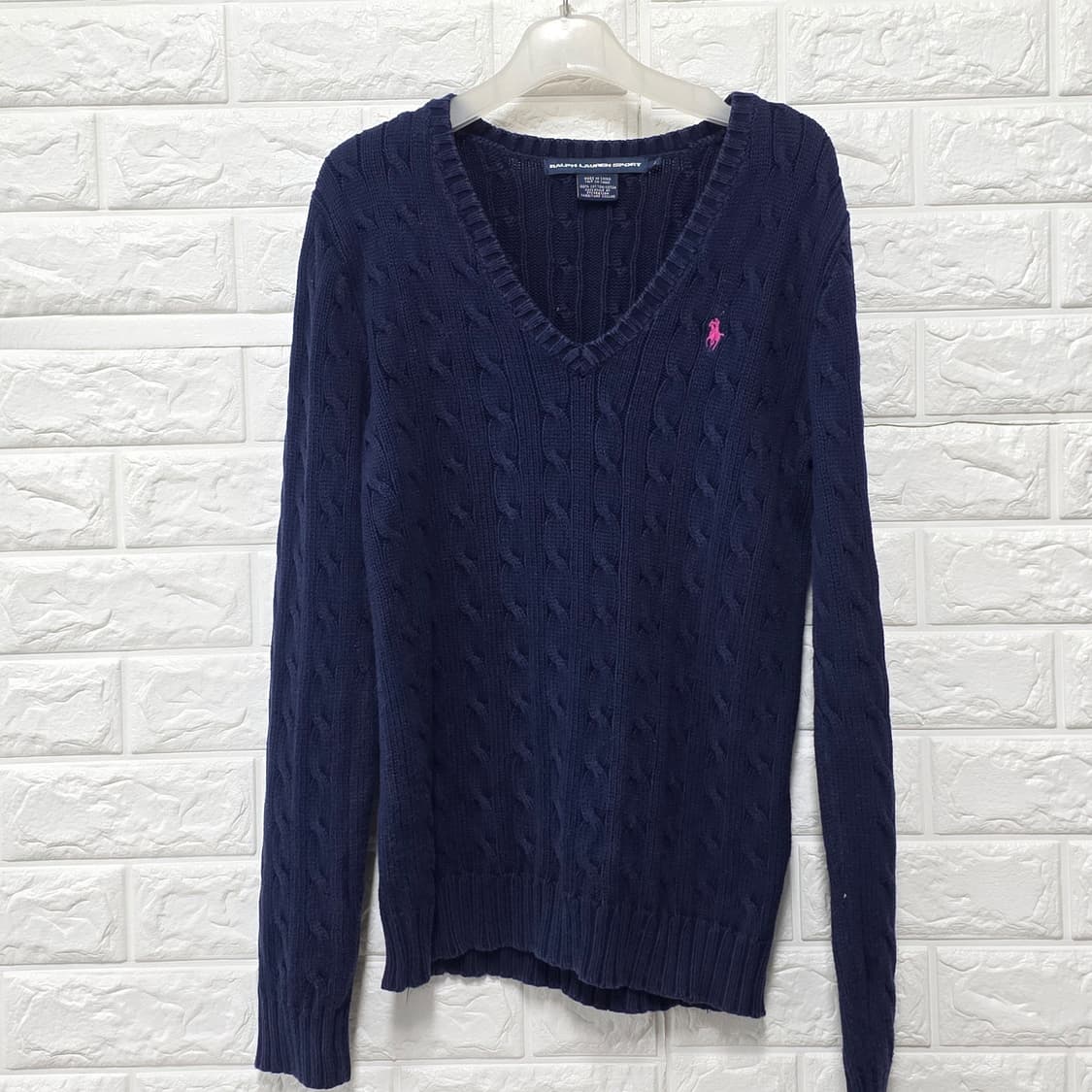 택포// 폴로랄프로렌 브이넥 케이블 니트 M 상품이미지1