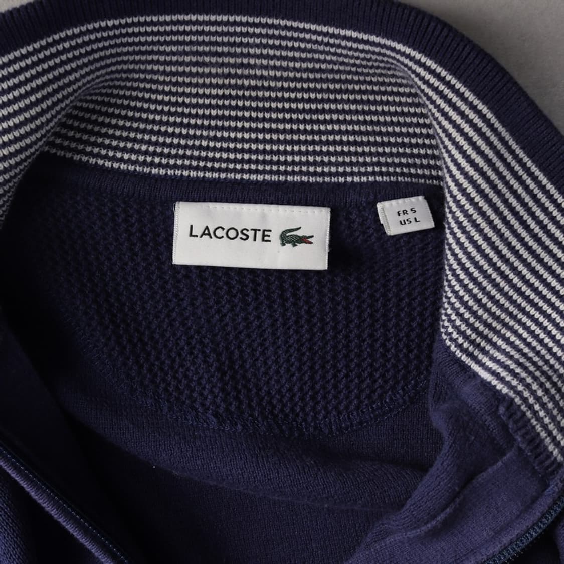 라코스테 베이직 스탠드카라 집업 가디건 L 상품이미지5