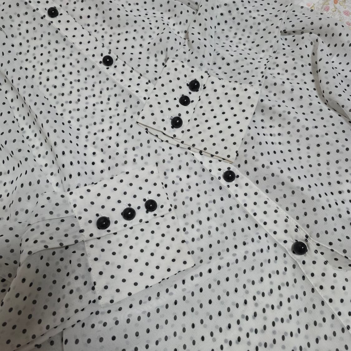 빈티지 공겜여주 도트 블라우스 베스트 세트 상품이미지4