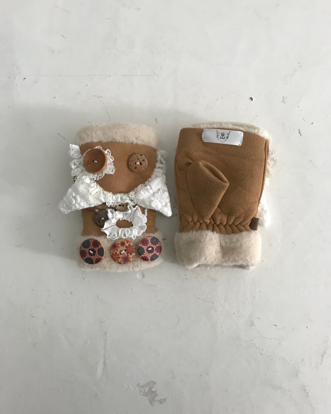 Custom🐾)shearling fur Cat-face glove 상품이미지2