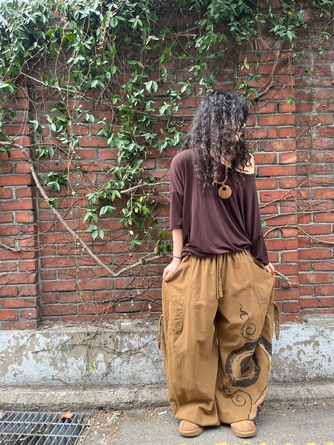 히피 문양 와이드 벌룬 팬츠 상품이미지3