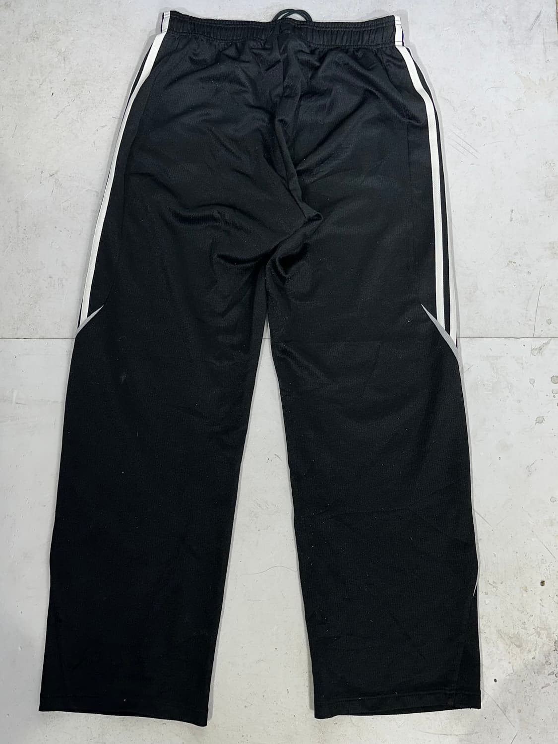 아디다스 블랙 화이트 삼선 와이드 트레이닝 팬츠 L 상품이미지5