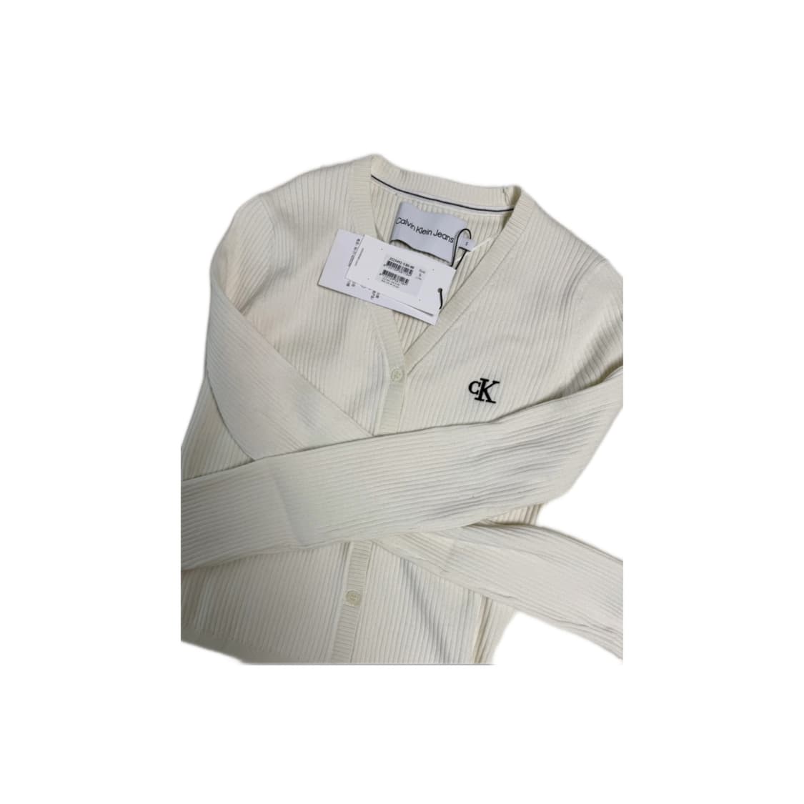 🤍캘빈클라인 스몰로고 골지 가디건🤍 상품이미지1